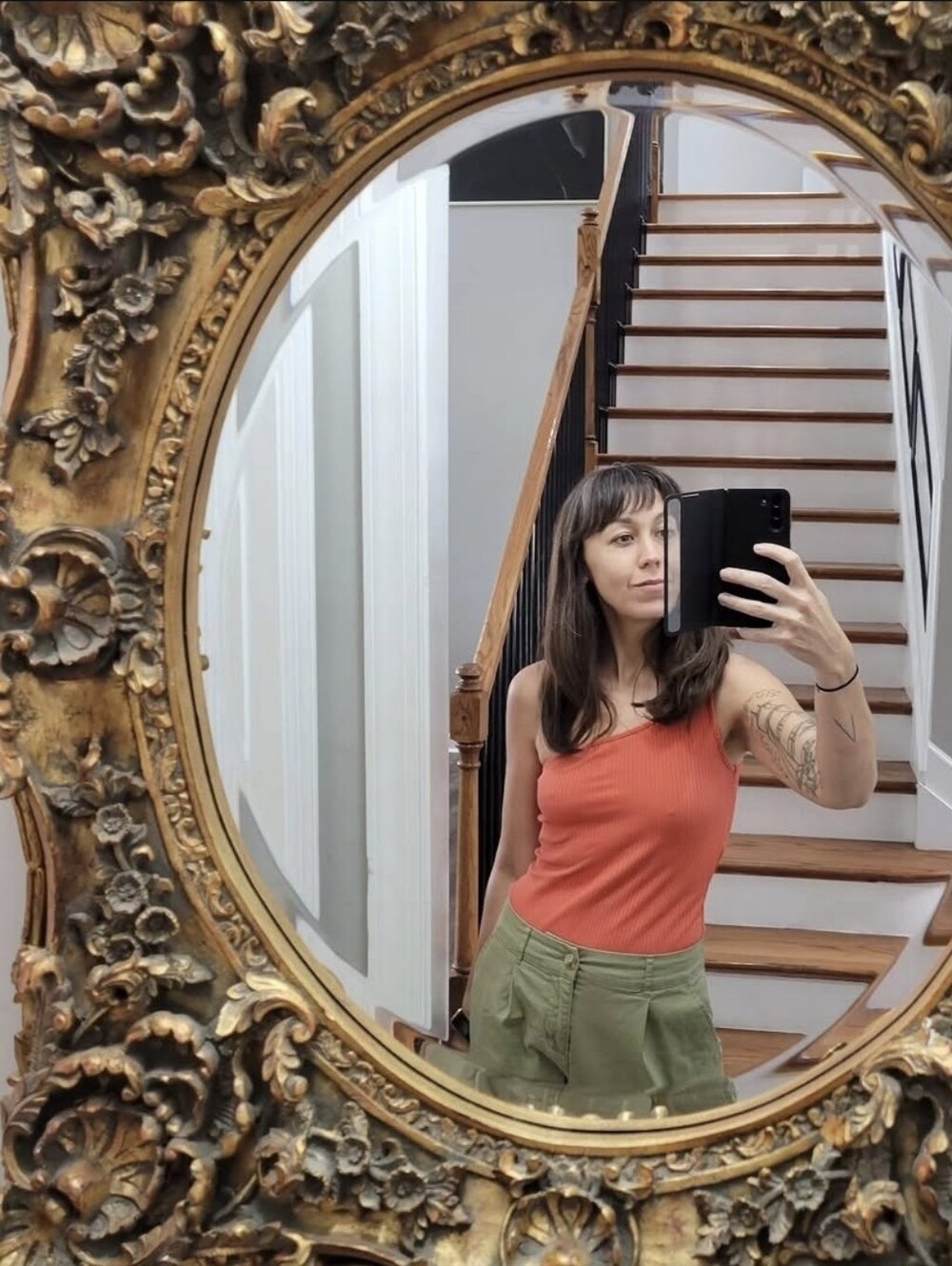 2 Pack - Ribbed One-Shoulder Tank Top - White & Orange 🤍🧡 - Picture 14 of 14